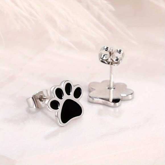 Women’s Stud Animal Paw Earrings 925 Silver - Picture 7 of 8
